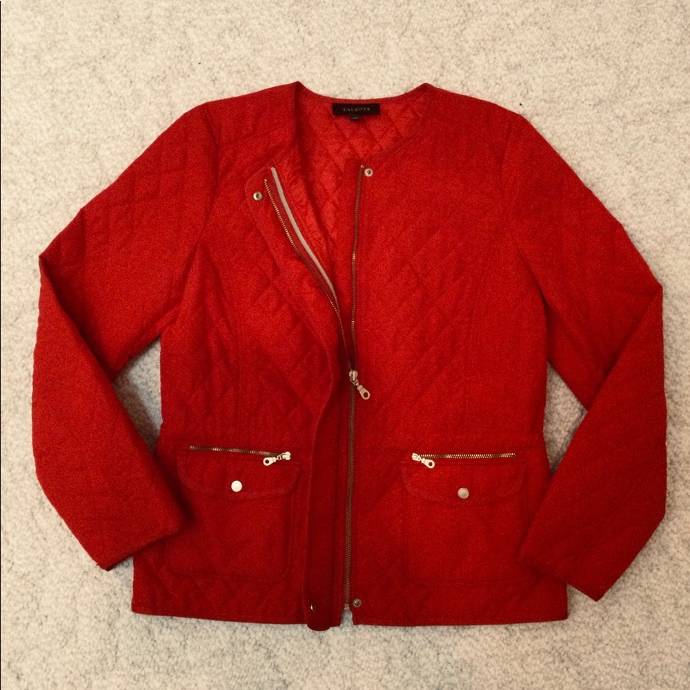 - Talbots Quilted Red Jacket Medium - Picture 2 of 10